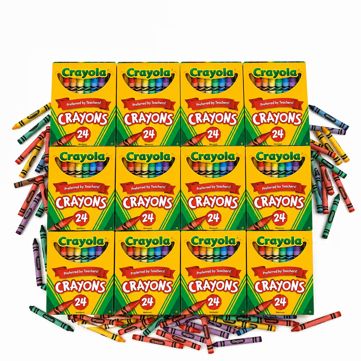 Crayola Crayons 24 Count (Pack of 12) – Classic Colors Coloring Supplies for Kids | Classroom Must-Haves for Teachers & School Art Essentials