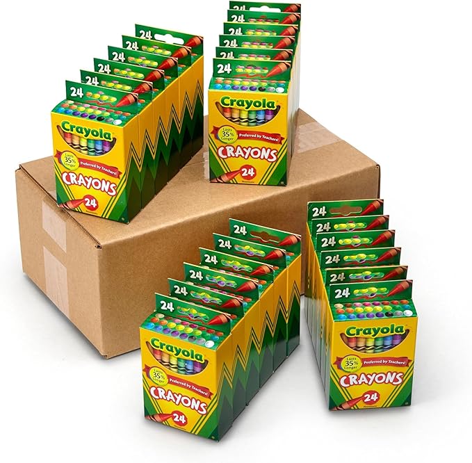 Crayola Crayons 24 Count (Pack of 24) – Coloring Supplies for Kids, Classroom Must-Haves for Teachers, Classic Colors